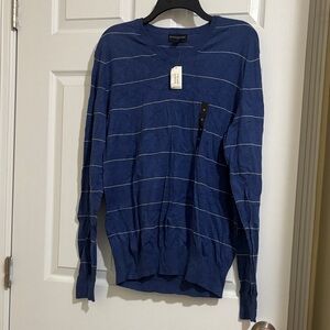 Banana Republic Men's Navy Striped Crewneck Sweater nwt